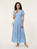 Brielle | V-Ausschnitt Kurzarm Schichtkleid Midi