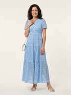 Brielle | V-Ausschnitt Kurzarm Schichtkleid Midi
