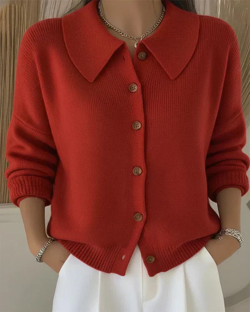Vespera™ | Cardigan mit Knopfkragen