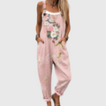 Rosa Latzhose mit Blumenmuster