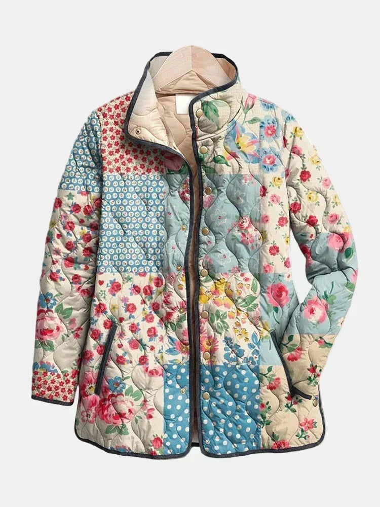 Zarae | Charmante Damen-Steppjacke mit Blumenmuster