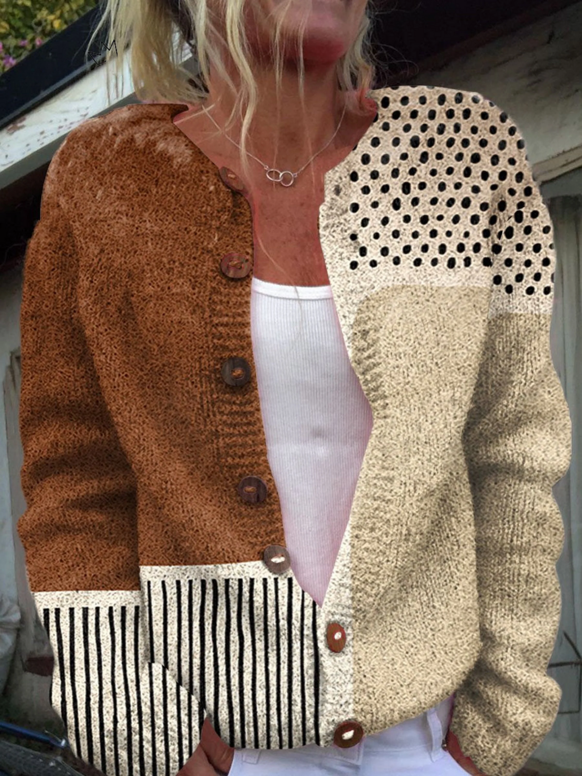 Eloise™ | Vintage Druck Cardigan Pullover