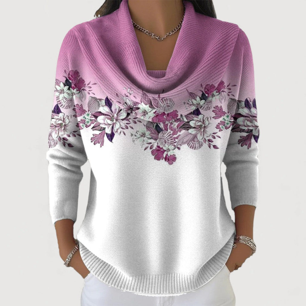 Klara | Floraler Rollkragenpullover