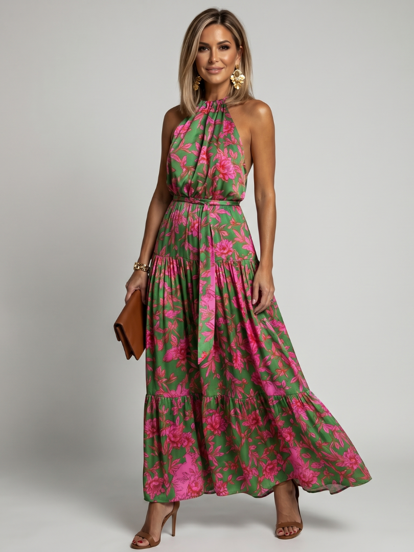 Rowen | Drapiertes Midikleid mit Gürtel