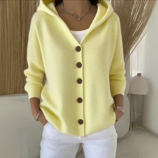 Darienne™ | Kapuzen-Strickjacke mit Knöpfen