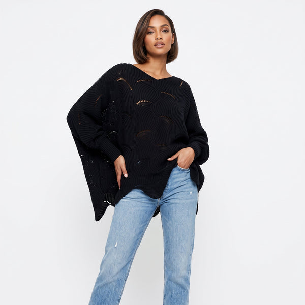Oversize-Strickjacke mit Goldknöpfen – Foto vom Lieferanten, DO PODMIANY