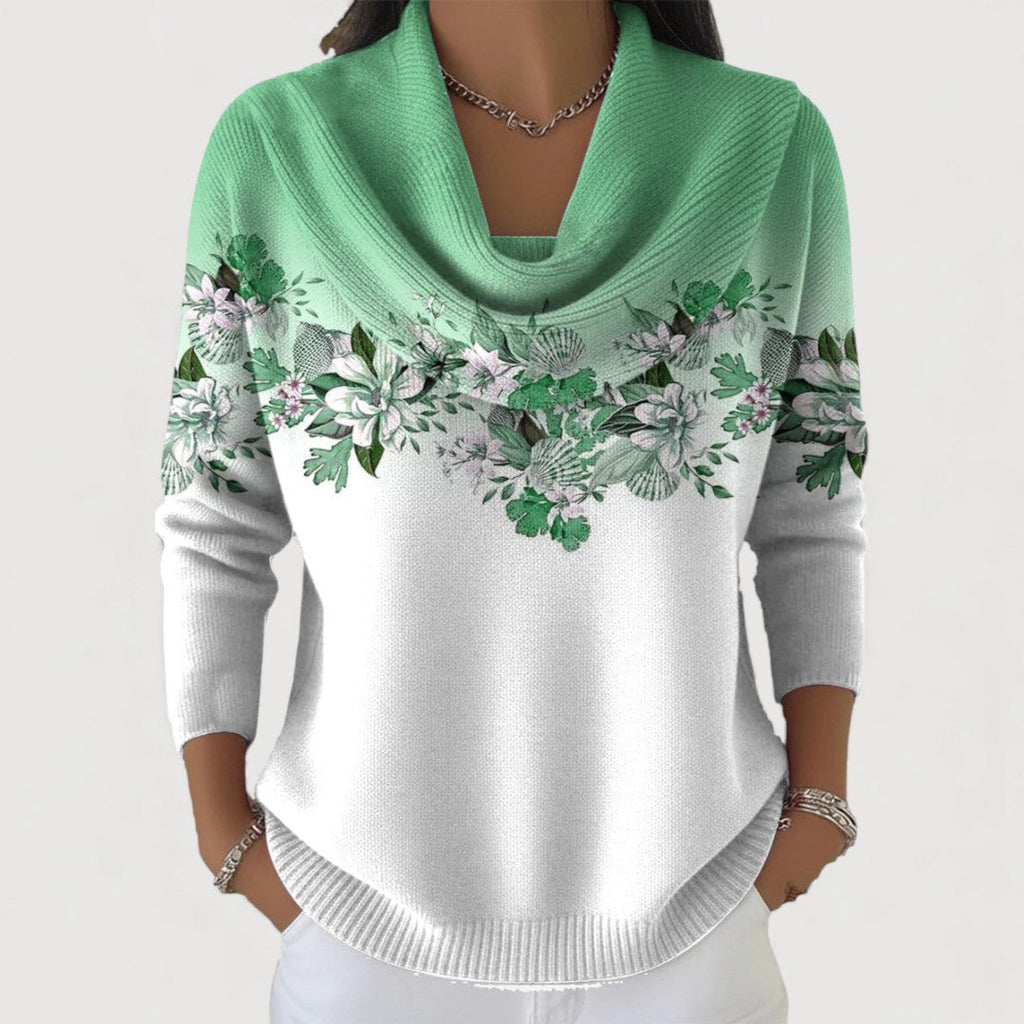 Klara | Floraler Rollkragenpullover