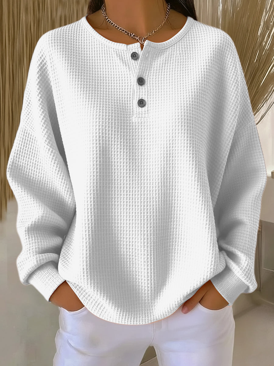 Mirabel™ | Gemütlicher Waffel-Henley-Sweatshirt