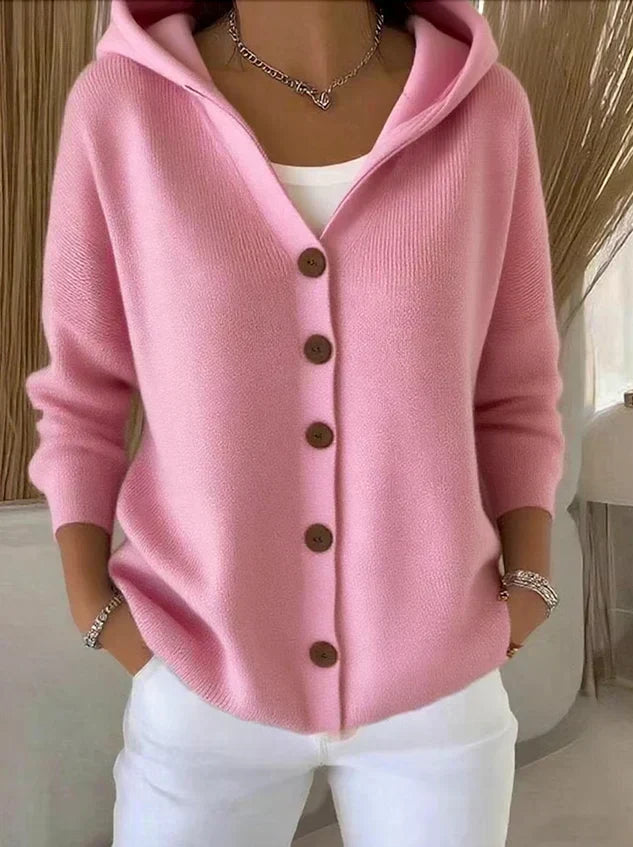 Darienne™ | Kapuzen-Strickjacke mit Knöpfen