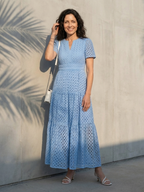 Brielle | V-Ausschnitt Kurzarm Schichtkleid Midi