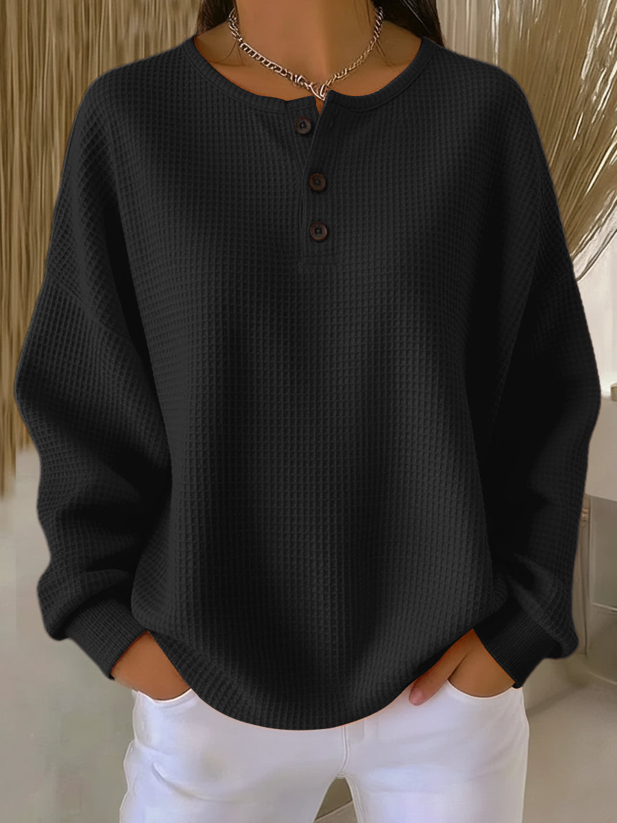 Mirabel™ | Gemütlicher Waffel-Henley-Sweatshirt