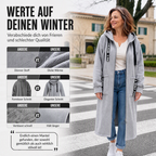 Romy | Langer Kapuzen-Mantel mit Reißverschluss