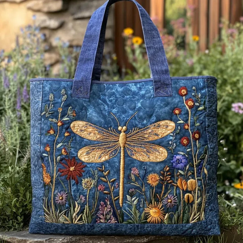 Libellen-Quilted Tote Bag