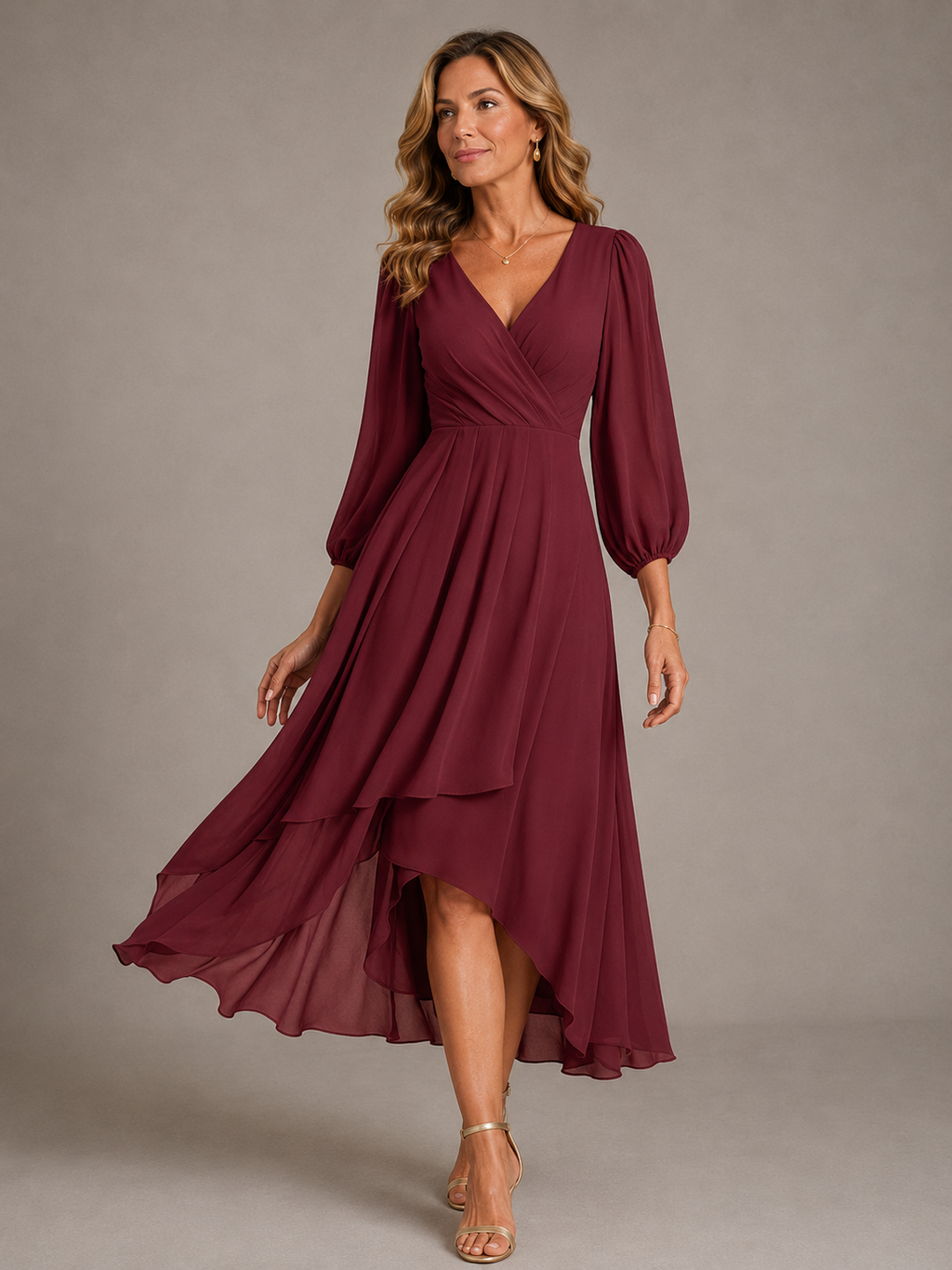 Mia™ | Elegantes V-Ausschnitt Langkleid
