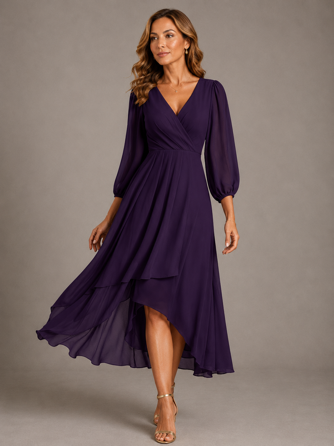 Mia™ | Elegantes V-Ausschnitt Langkleid