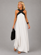 Velora™ | Cross Elegance Maxikleid