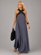 Velora™ | Cross Elegance Maxikleid