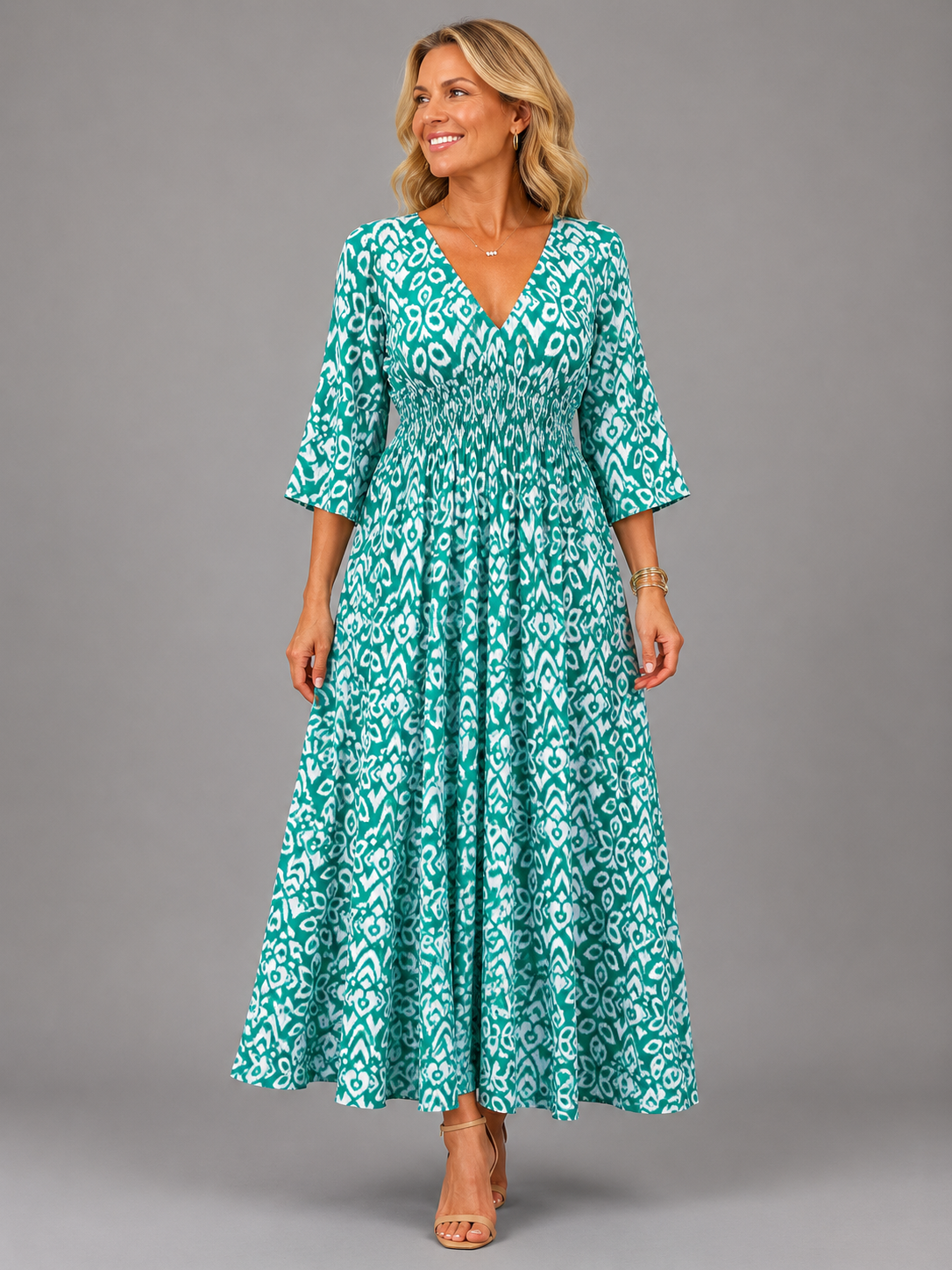 Althea™ | Bohemian Flow Midi Kleid