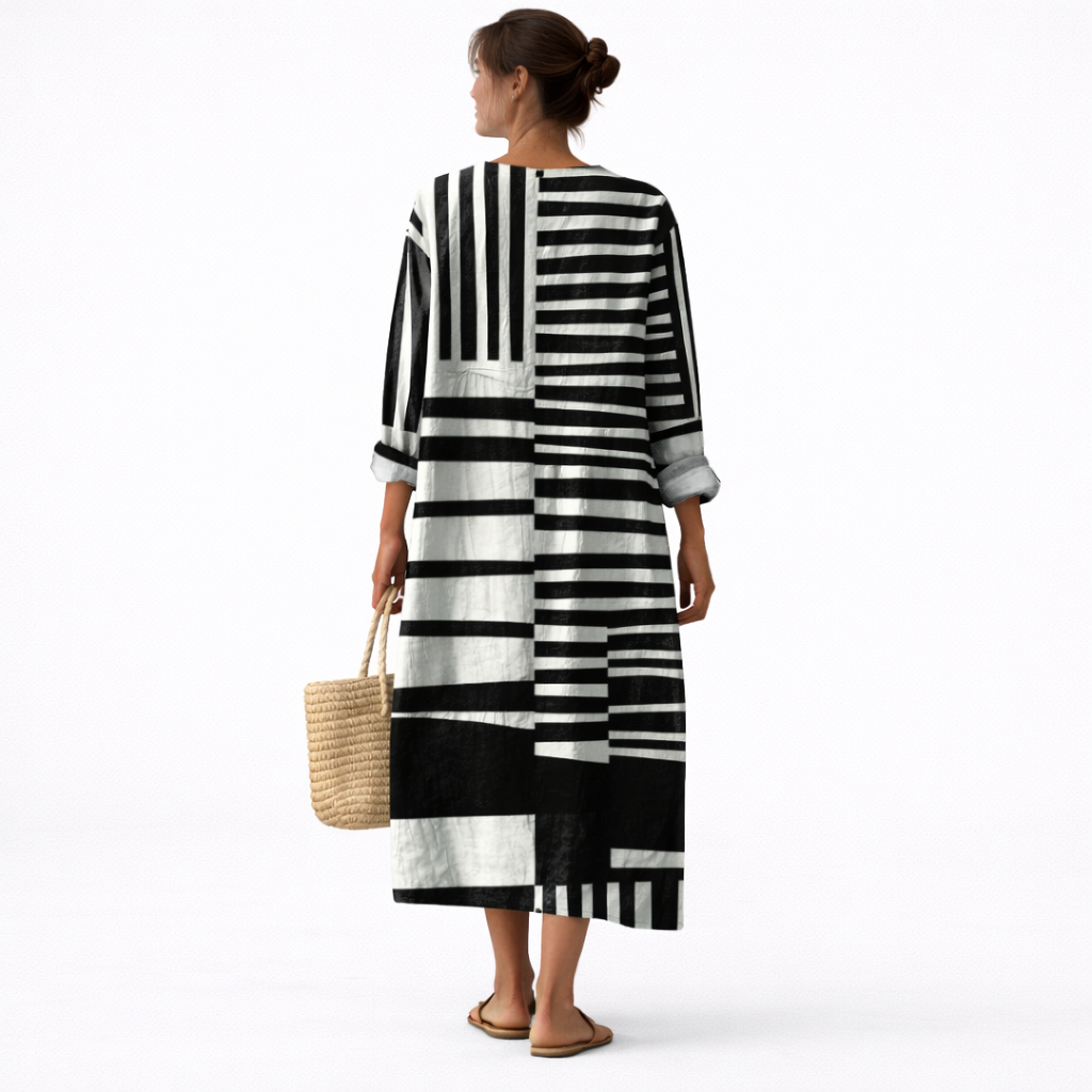 Lærke™ | Elegantes grafisches Kleid