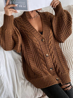 Oversize-Zopfstrick-Cardigan