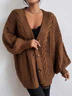 Oversize-Zopfstrick-Cardigan
