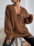 Oversize-Zopfstrick-Cardigan