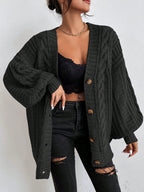 Oversize-Zopfstrick-Cardigan