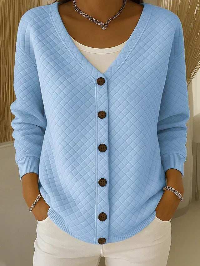 Laverne™ | Gequilteter Knopf-Front Cardigan
