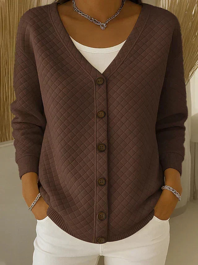Laverne™ | Gequilteter Knopf-Front Cardigan