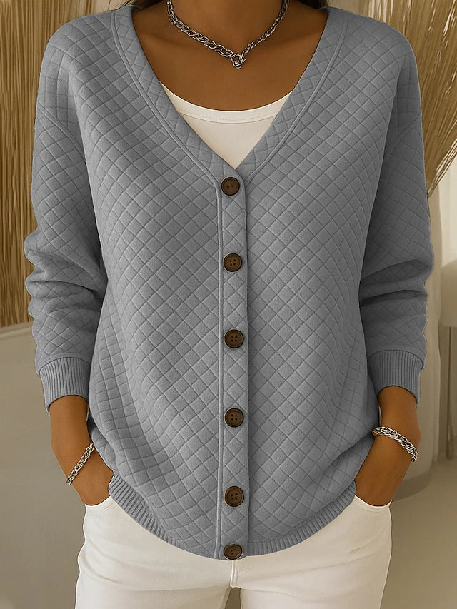 Laverne™ | Gequilteter Knopf-Front Cardigan