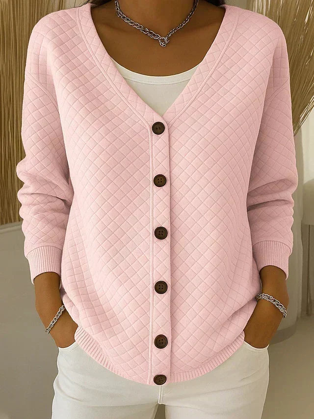 Laverne™ | Gequilteter Knopf-Front Cardigan