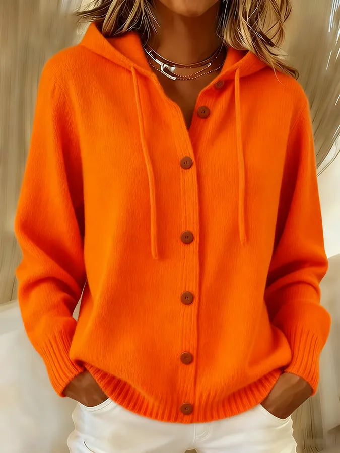Brenda™ | Kuscheliger Knopf-Cardigan mit Kapuze