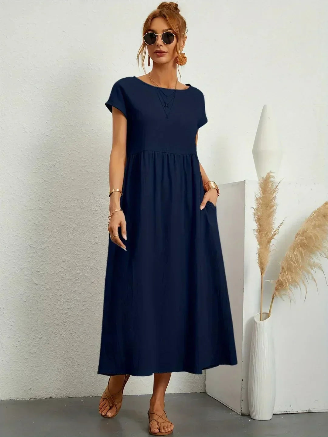 Gabrielle™ — Midi-Kleid fließende Eleganz ohne Zeit