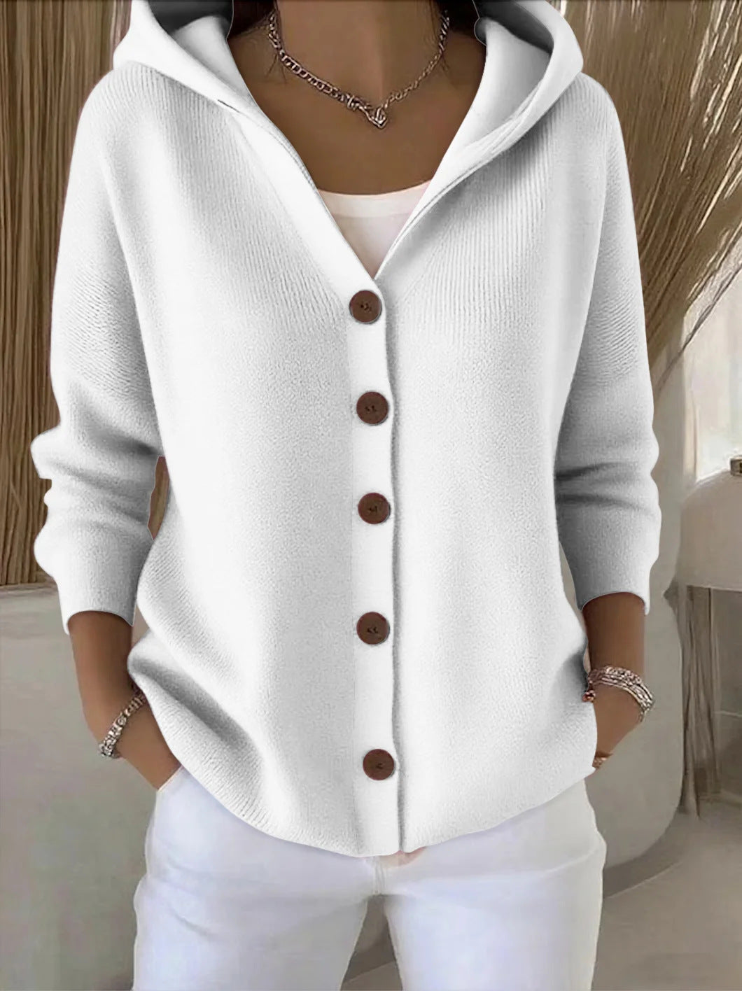 Darienne™ | Kapuzen-Strickjacke mit Knöpfen