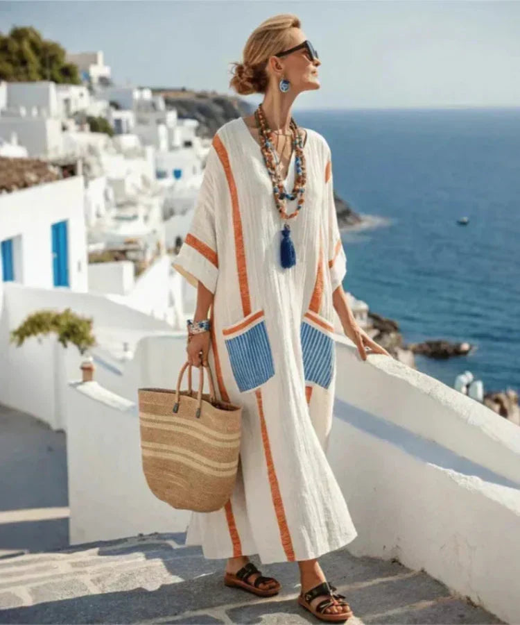 Kathleen | Elegantes, lockeres Maxi-Sommerkleid