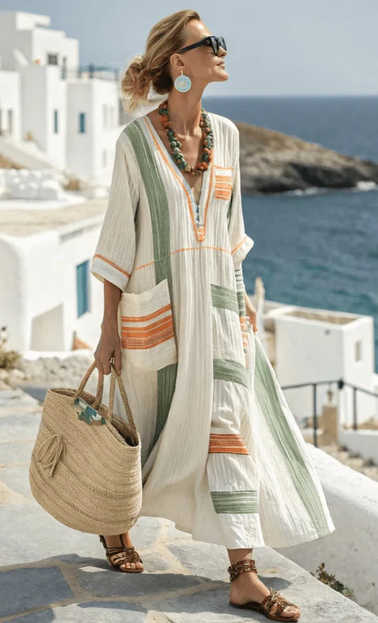 Kathleen | Elegantes, lockeres Maxi-Sommerkleid