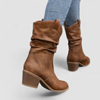 Eleanora | Stiefel mit gerafftem Schaft und Absatz