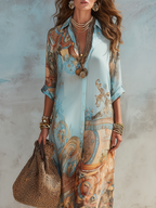 Helena | Mediterranes Hemdblusenkleid