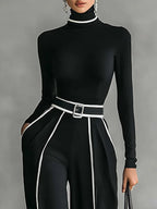 Emma | Elegantes Set mit Stehkragen und weiter Hose