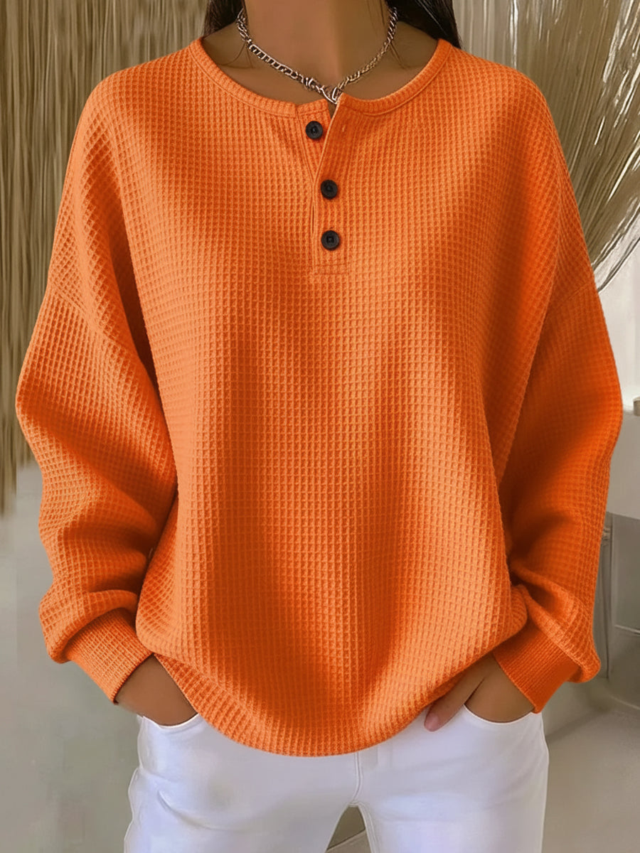 Mirabel™ | Gemütlicher Waffel-Henley-Sweatshirt