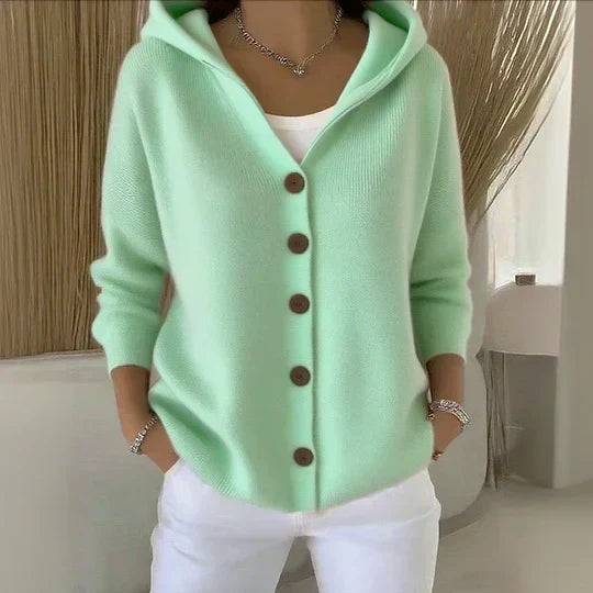 Darienne™ | Kapuzen-Strickjacke mit Knöpfen
