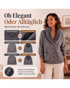 Hedwig | Strickjacke mit Kunstfellkragen – Infografik 3