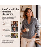 Hedwig | Strickjacke mit Kunstfellkragen – Infografik 4