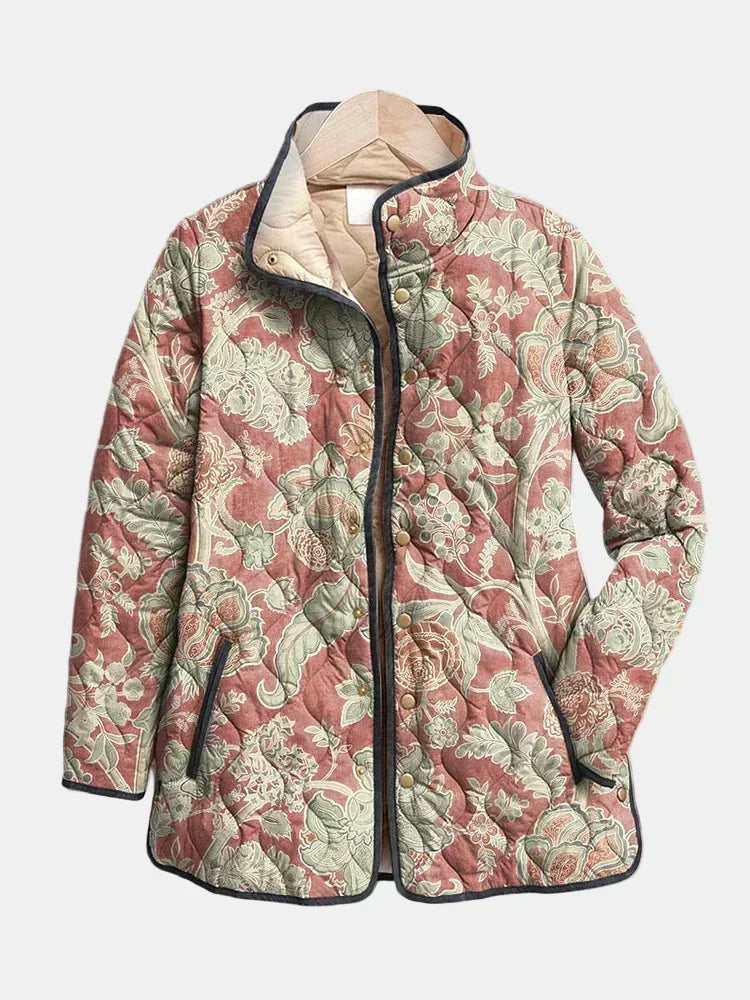 Naya | Lässige Vintage-Steppjacke mit Blumenmuster