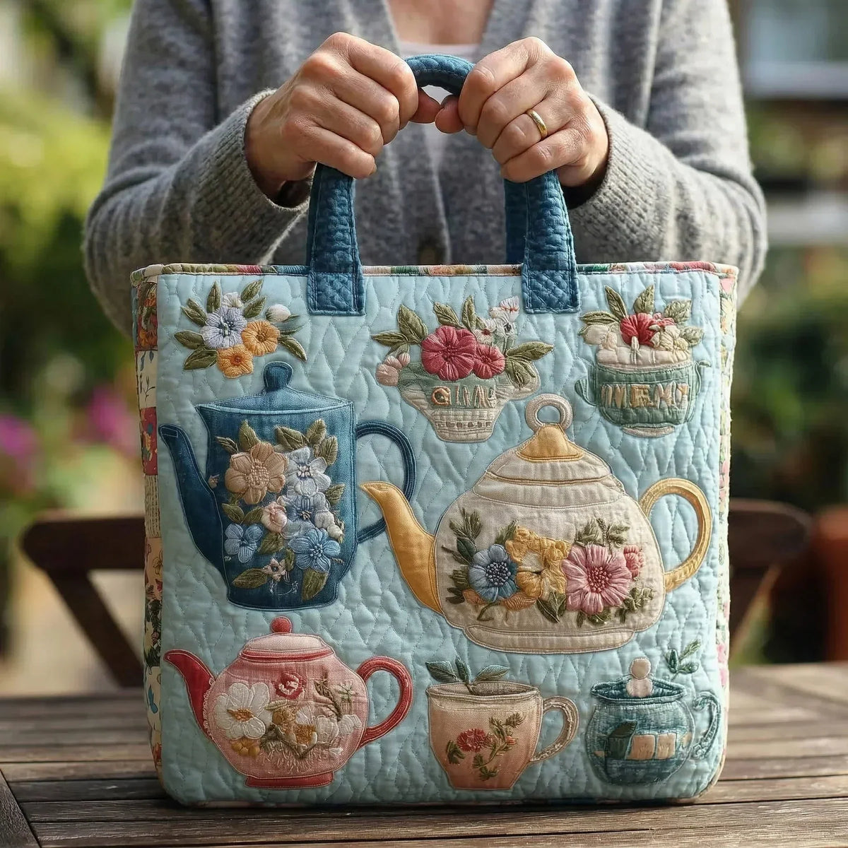 Blumenmuster Stepp-Tasche