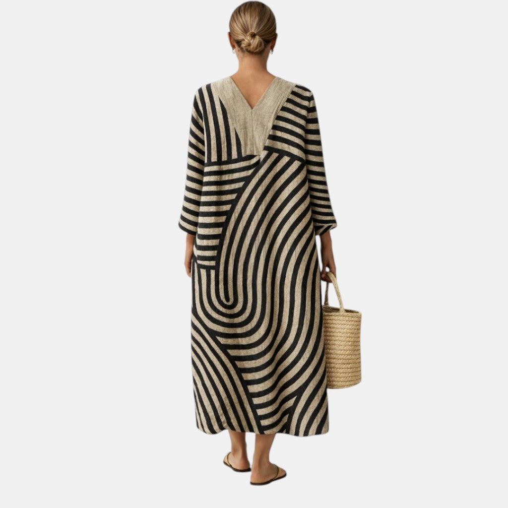 Freja™ | Elegantes Streifenkleid