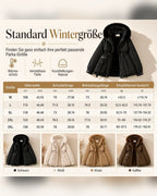 Helene | Winterparka mit Fellkapuze – Ansicht Größentabelle