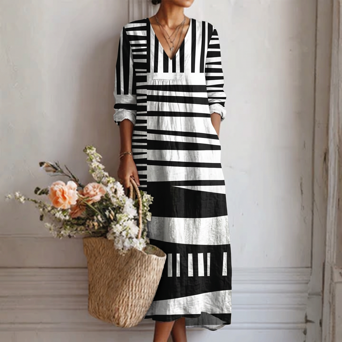 Lærke™ | Elegantes grafisches Kleid