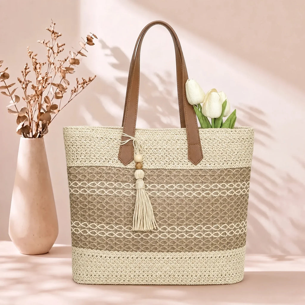 Mira | Boho Quasten Strohtasche