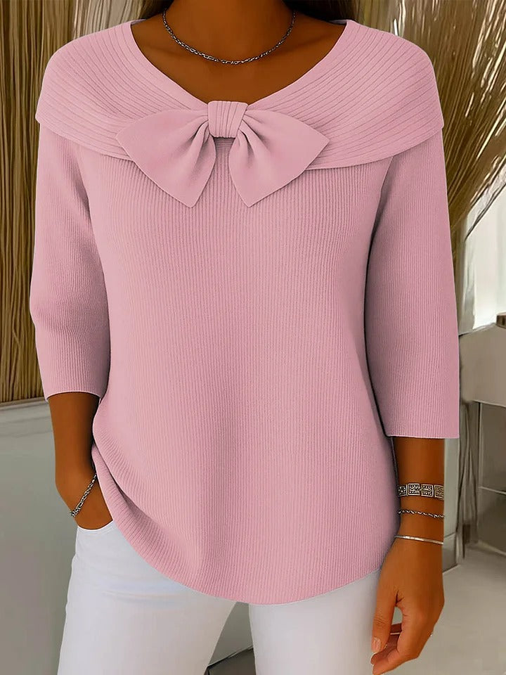 Tivella™ | Pullover mit Schleife und Rundhalsausschnitt